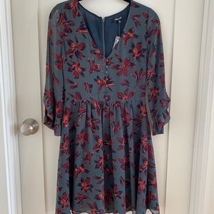 NWT Madewell 0 Women's Grey Babydoll Dress